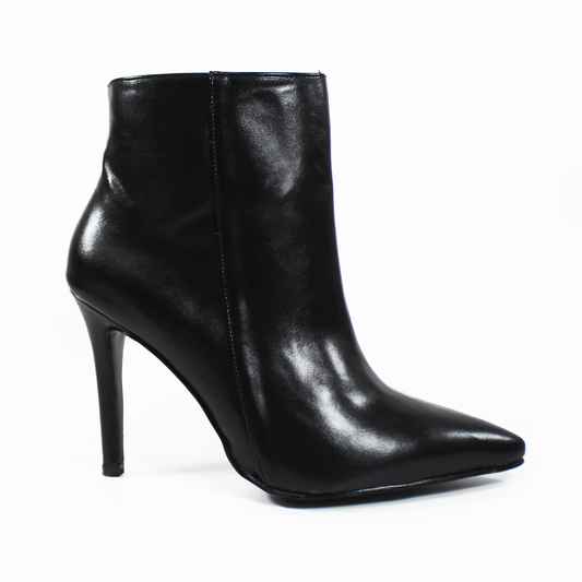 Botín Puntal Tacón Stiletto Negro Semipiel de Dama TACZA