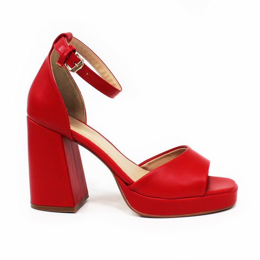 Sandalia Plataforma Roja con Pulsera de Dama LADY PAULINA