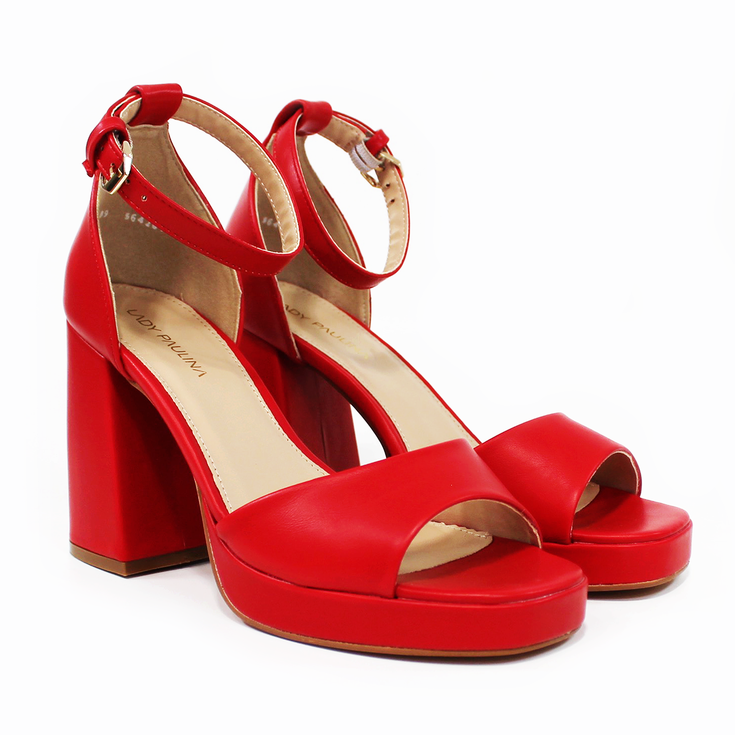 Sandalia Plataforma Roja con Pulsera de Dama LADY PAULINA