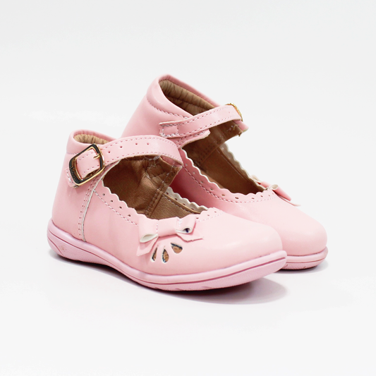 Zapato de Niña con Moñito Rosa JAKUNA