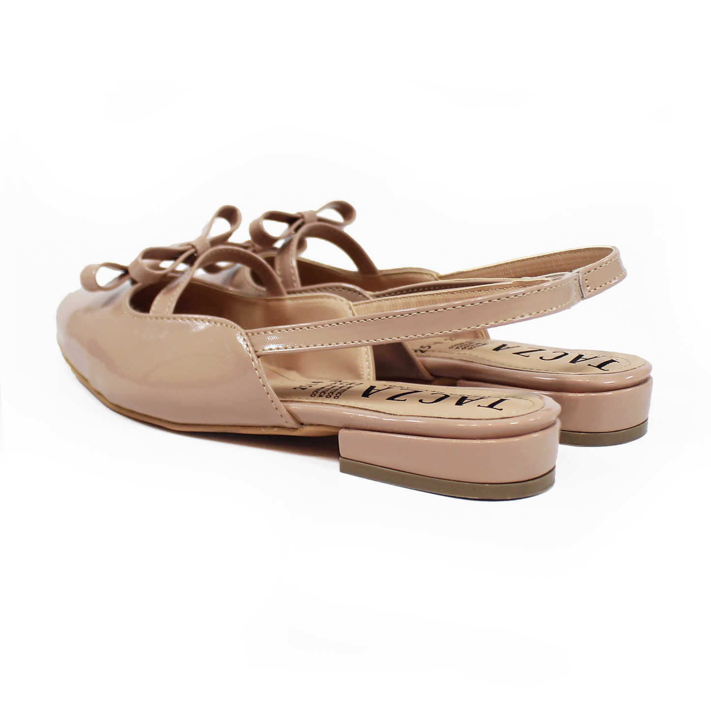 Flat Slingback Destalonada Maquillaje Charol con Moños TACZA