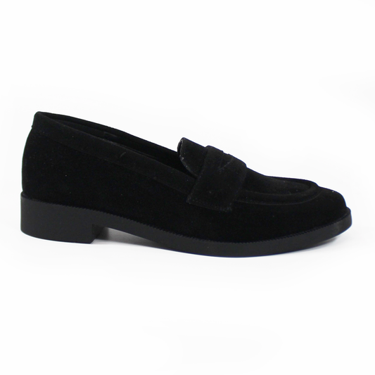 Mocasín Clásico Negro Gamuza de Dama TACZA
