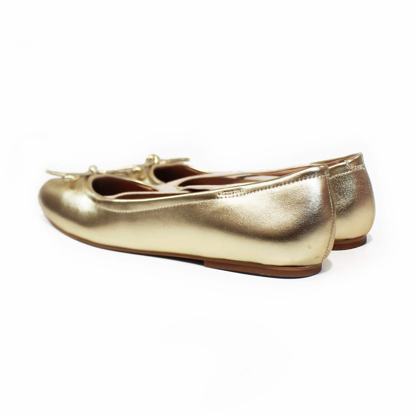 Flat Balerina Dorado con Elásticos Cruzados en Empeine de Dama SENTIES