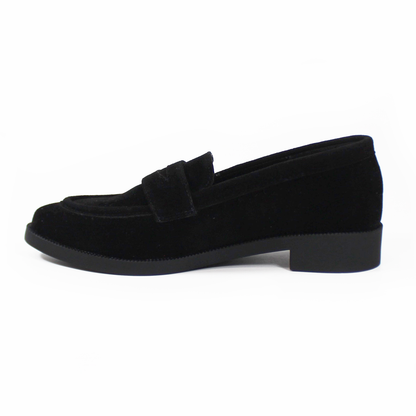 Mocasín Clásico Negro Gamuza de Dama TACZA