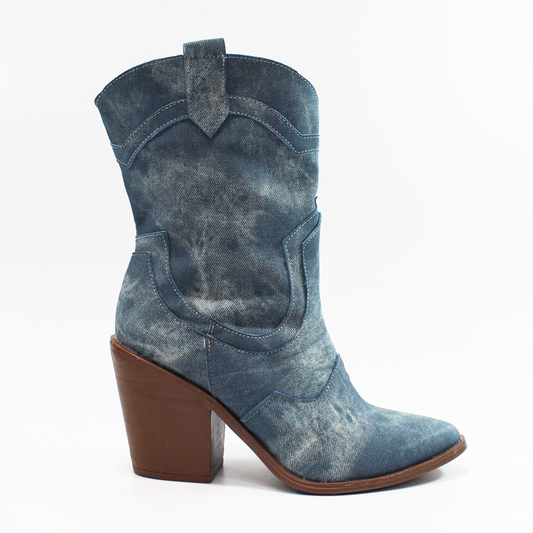 Bota Vaquera Cowboy Jeans Mezclilla