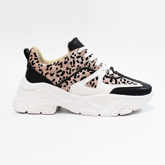 Sneaker Tenis Casual Animal Print Negro de Dama TACZA