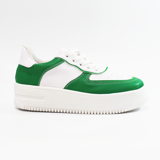 Sneaker Tenis Urbano Verde Blanco de Dama TACZA