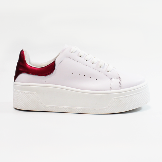 Tenis Casual Blanco Rosa de Dama TACZA