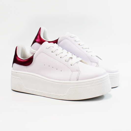 Tenis Casual Blanco Rosa de Dama TACZA