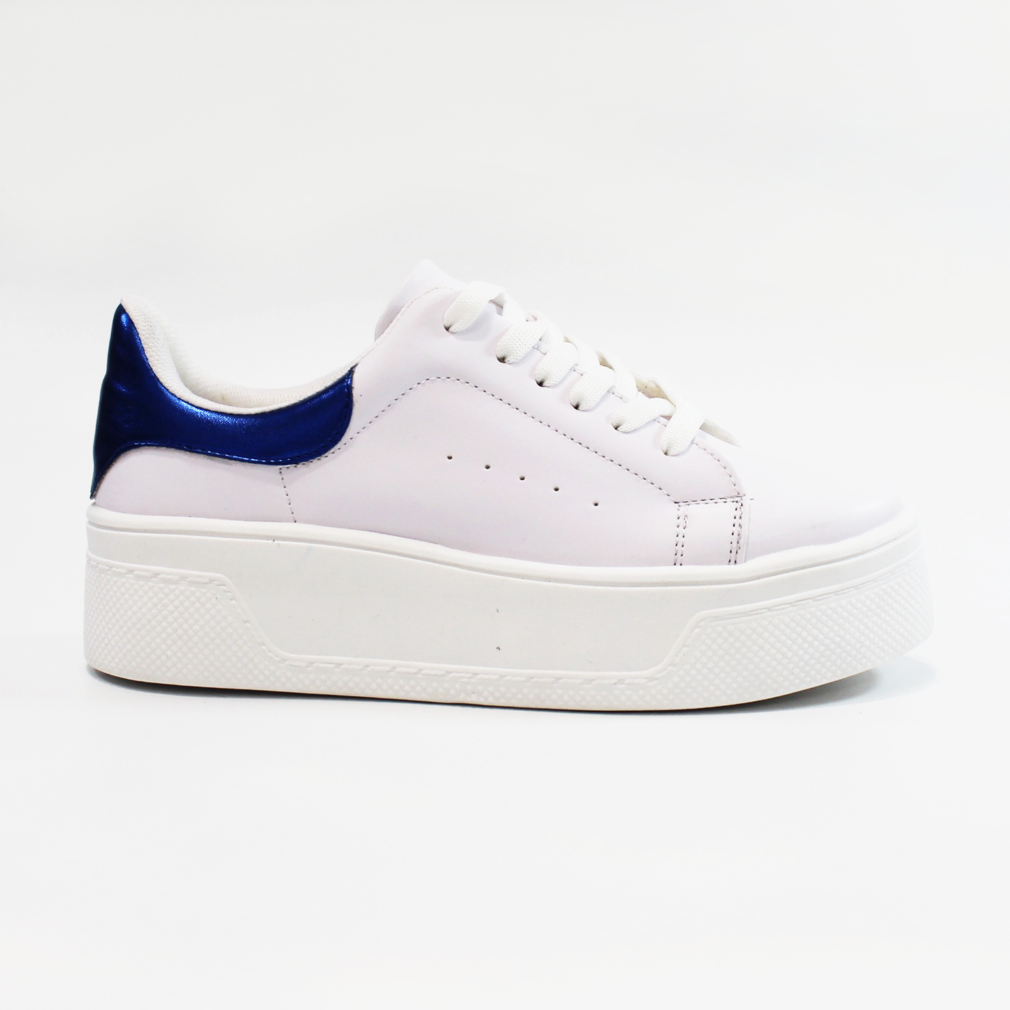 Tenis Casual Blanco Azul de Dama TACZA