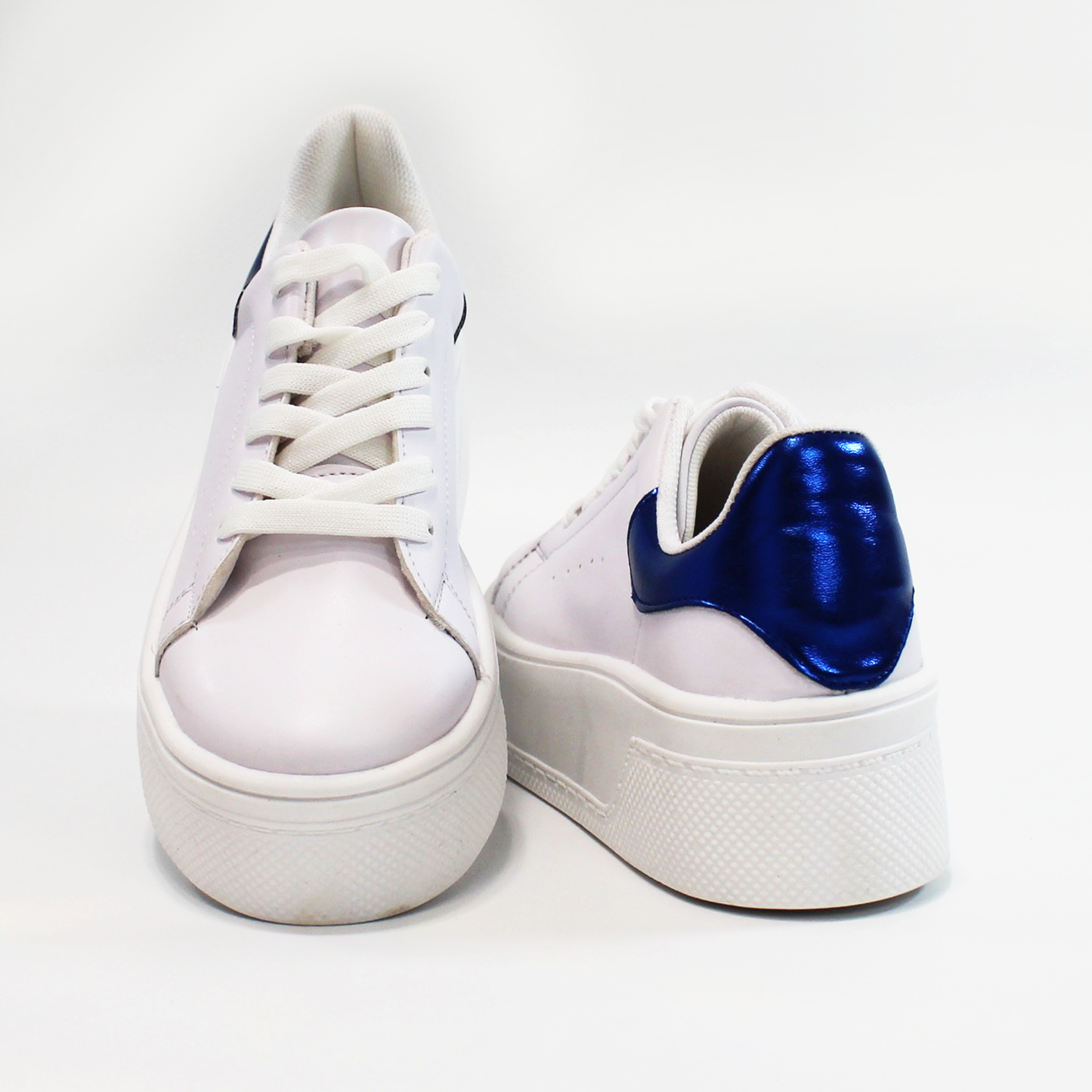 Tenis Casual Blanco Azul de Dama TACZA