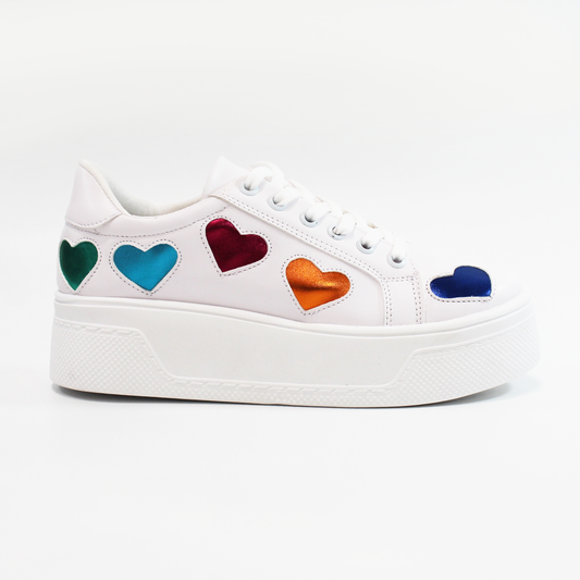 Tenis Casual Corazones Blanco Colores de Dama TACZA