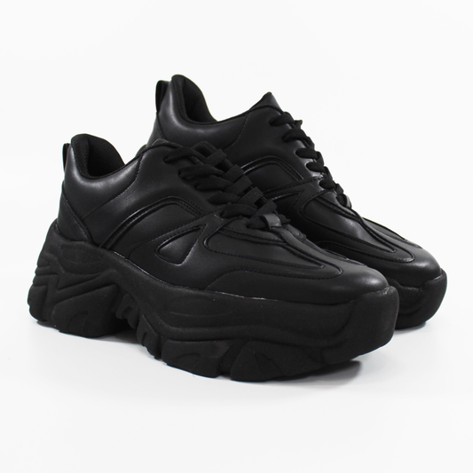 Sneaker Tenis Chunky Negro de Dama TACZA