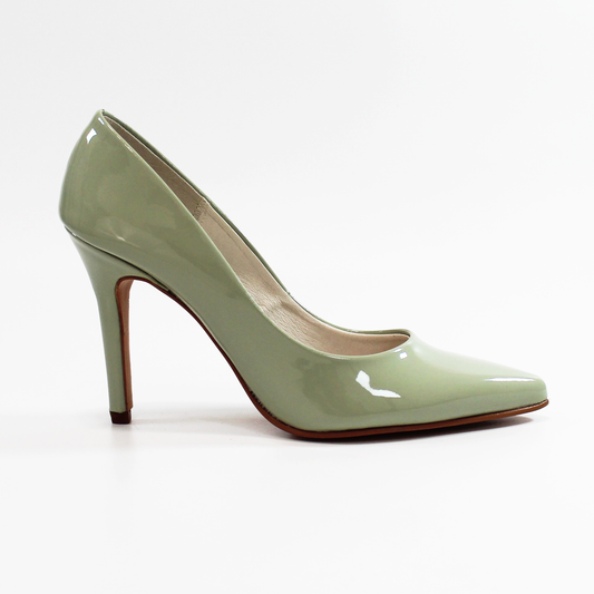 Stiletto Zapatilla Verde Charol de Dama G.LOREN