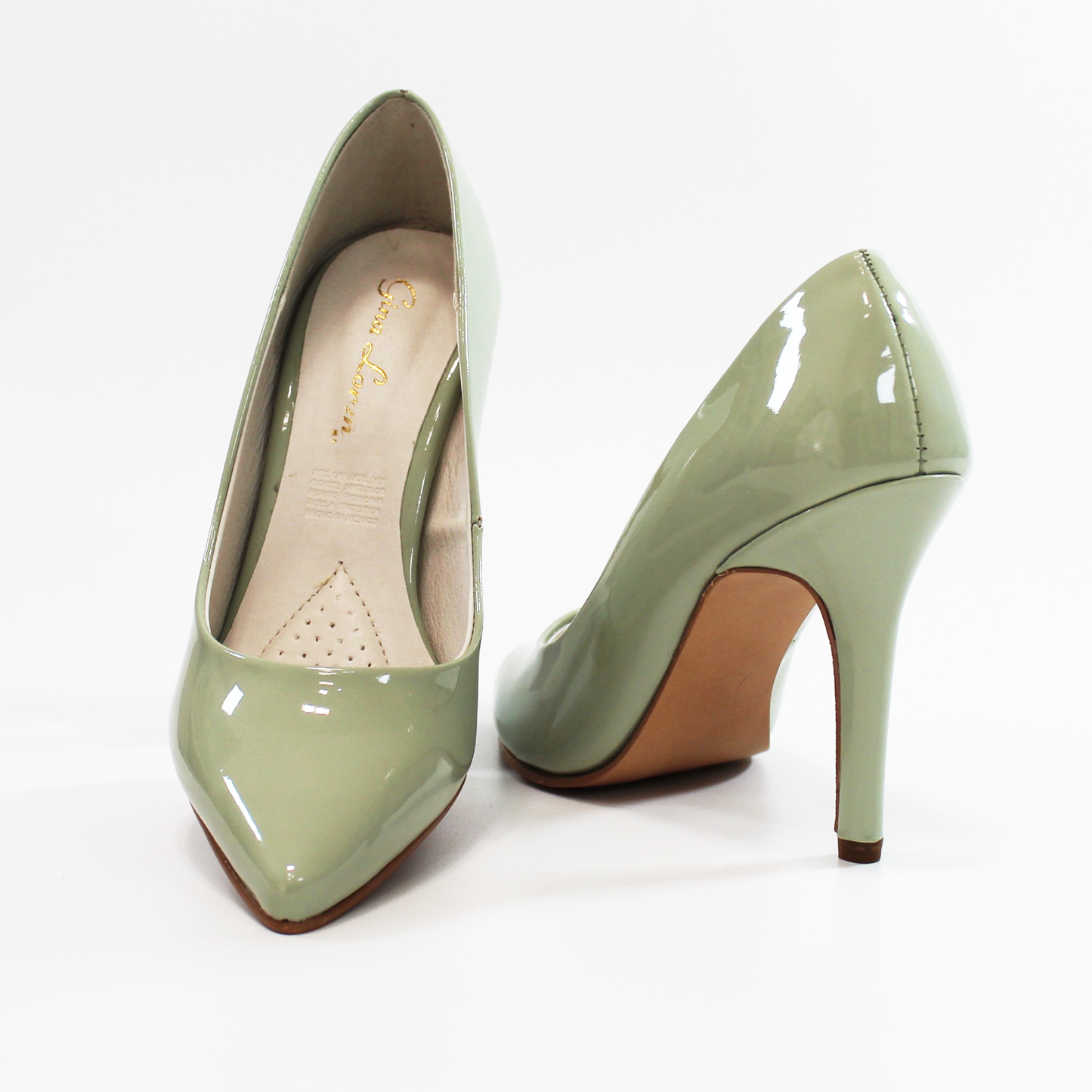 Stiletto Zapatilla Verde Charol de Dama G.LOREN