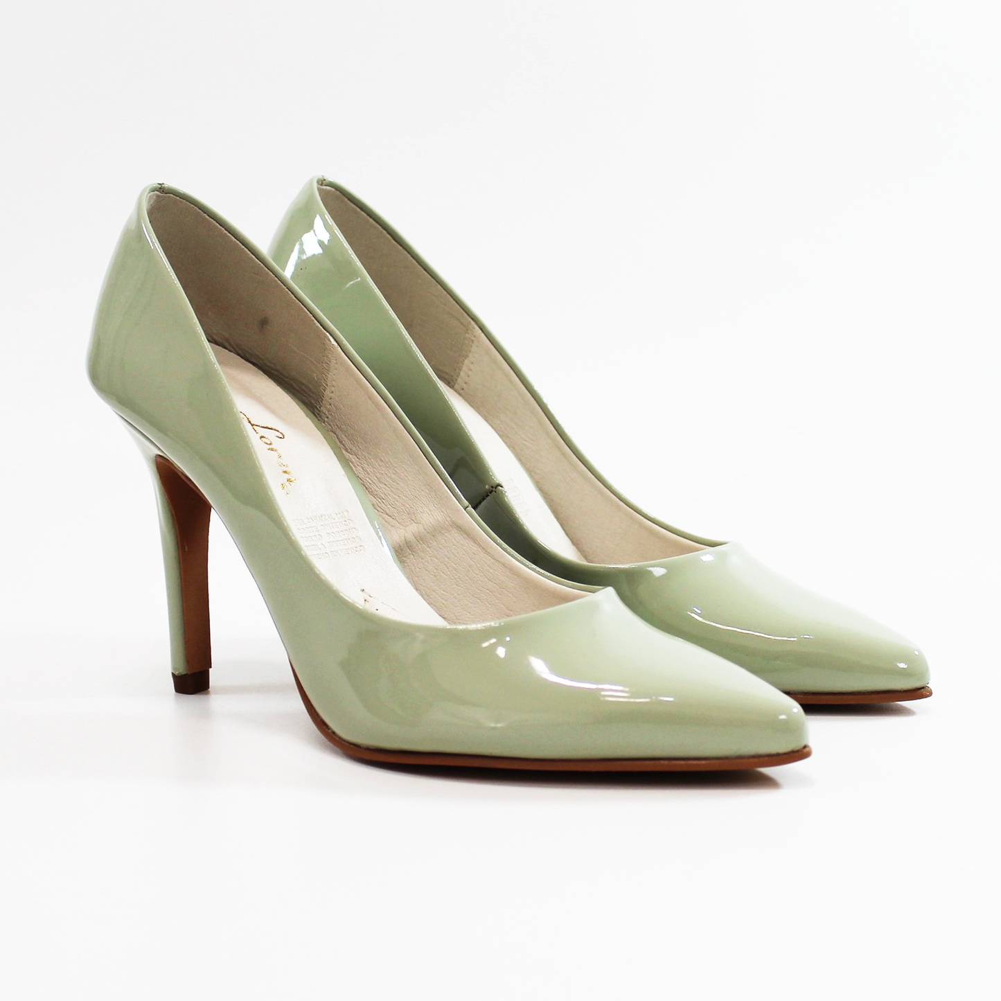 Stiletto Zapatilla Verde Charol de Dama G.LOREN