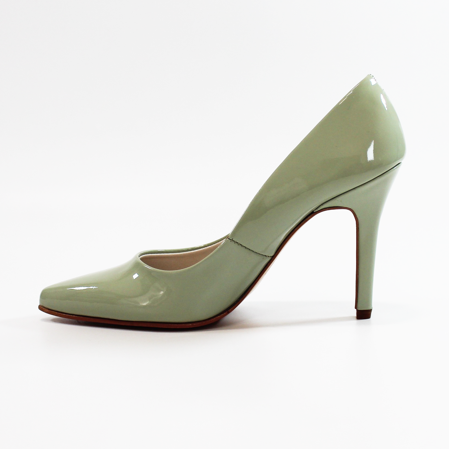 Stiletto Zapatilla Verde Charol de Dama G.LOREN