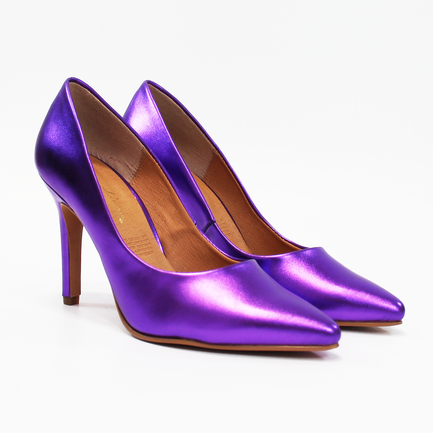 Stiletto Tacón Alto Memory Foam Morado Metálico