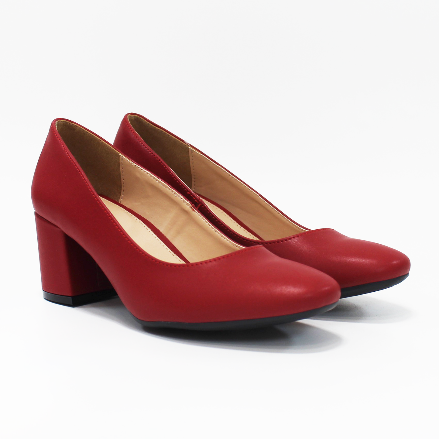 Zapatilla Confort Tacón Ancho Rojo de Dama LADY PAULINA