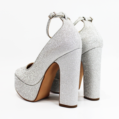 Zapatilla de Plataforma Plata con Pulsera de Dama LADY PAULINA