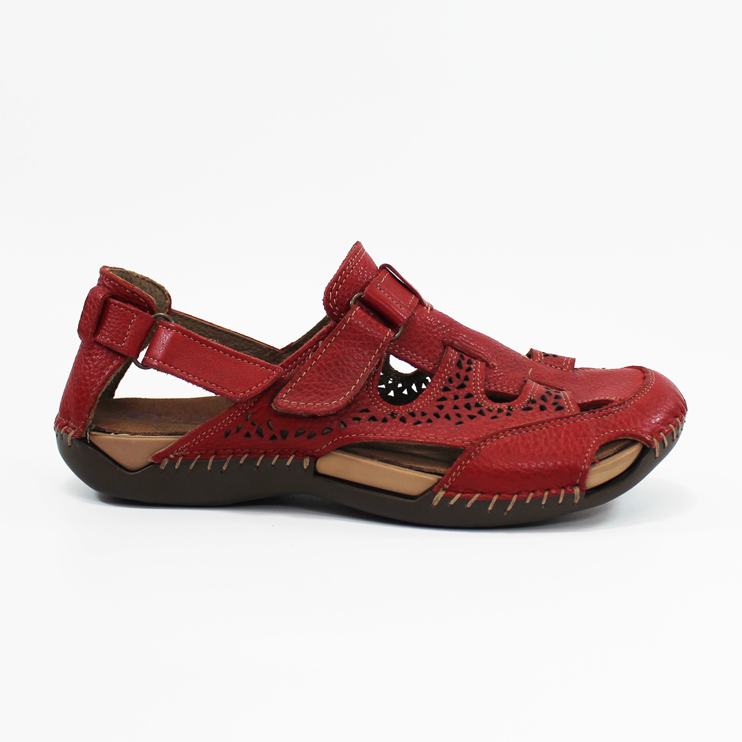 Huarache Confort Casual Rojo Dama Lobo Solo