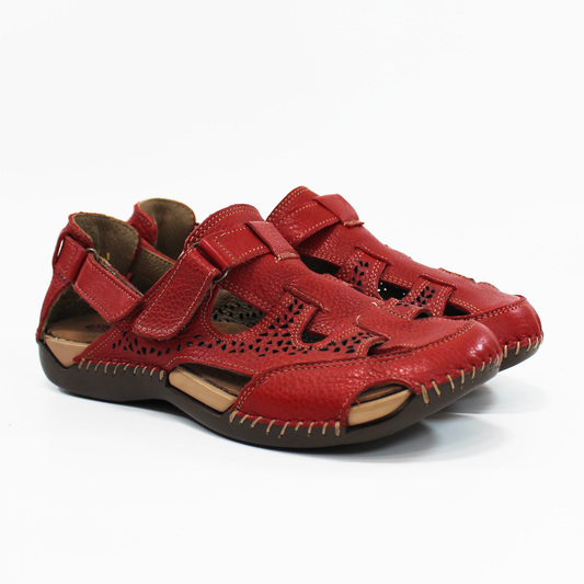 Huarache Confort Casual Rojo Dama Lobo Solo