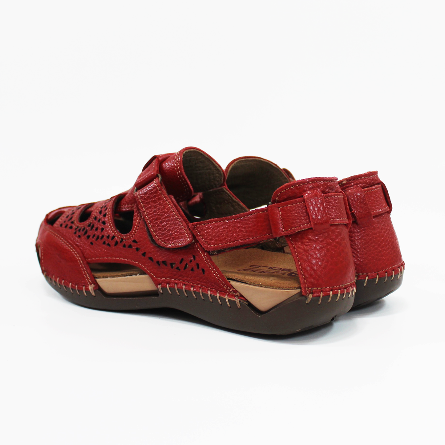 Huarache Confort Casual Rojo Dama Lobo Solo