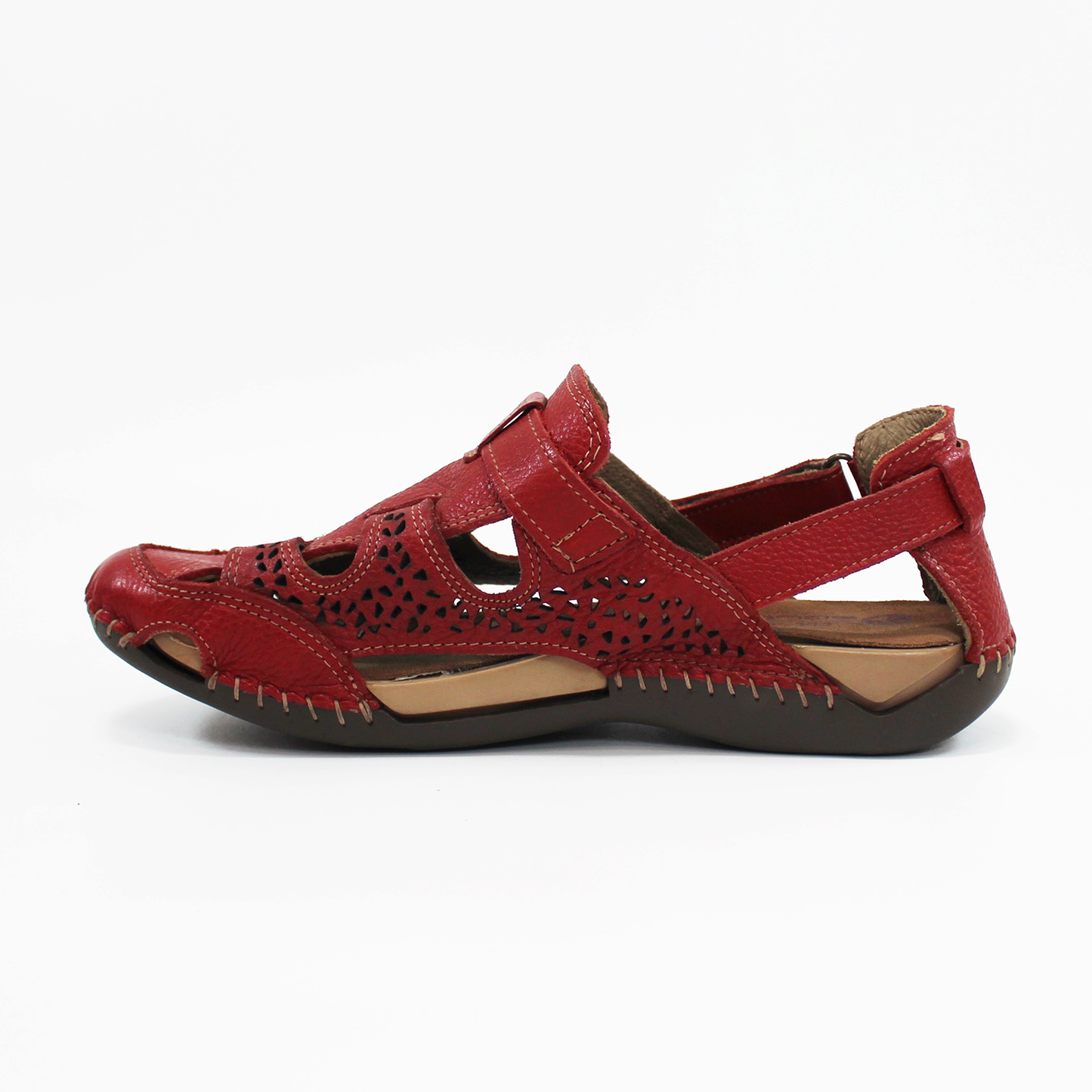 Huarache Confort Casual Rojo Dama Lobo Solo