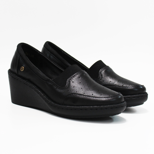 Zapato Confort Casual Negro Piel de Dama LOBO SOLO