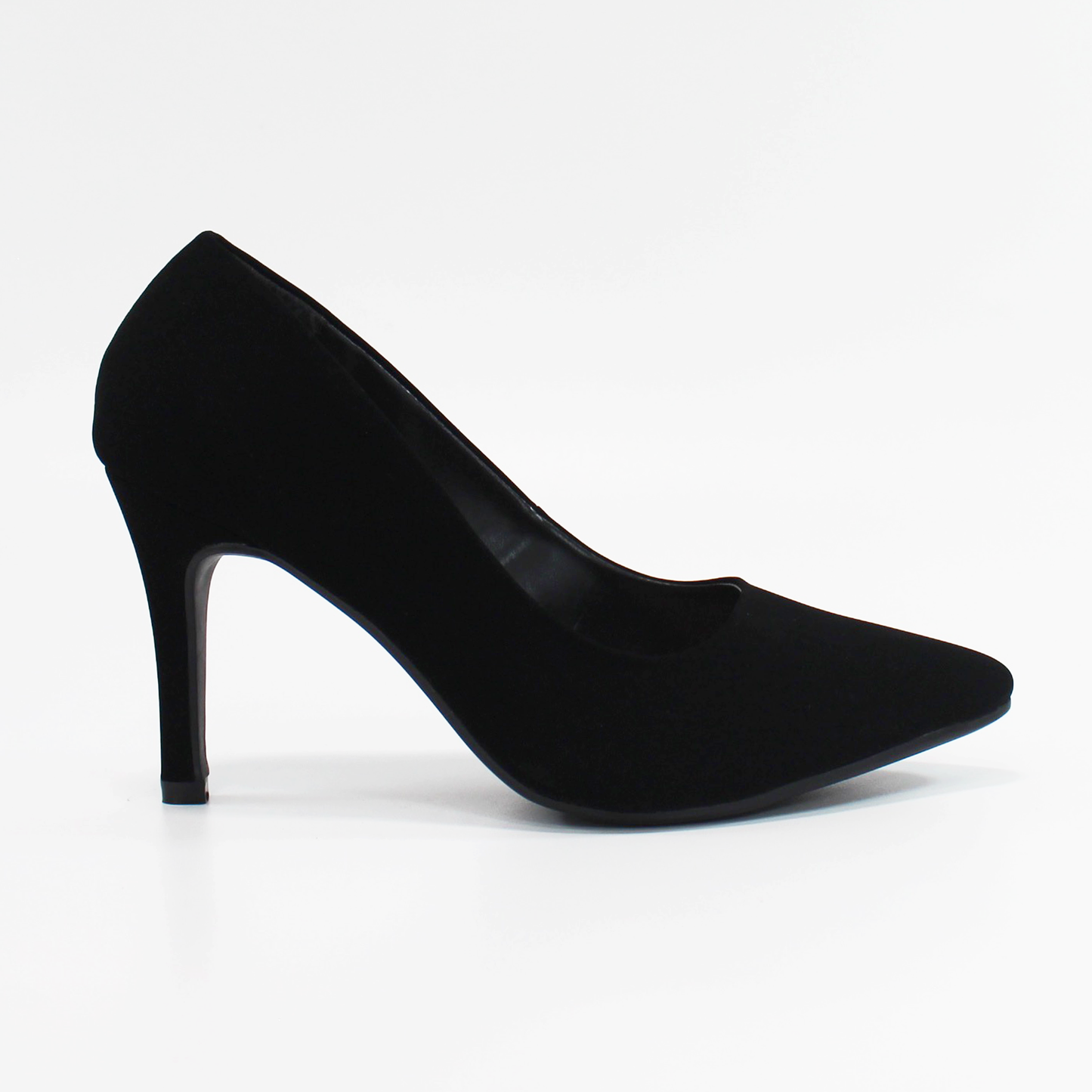 Zapatilla Confort Tacón Alto Negro Gamuza de Dama LADY PAULINA