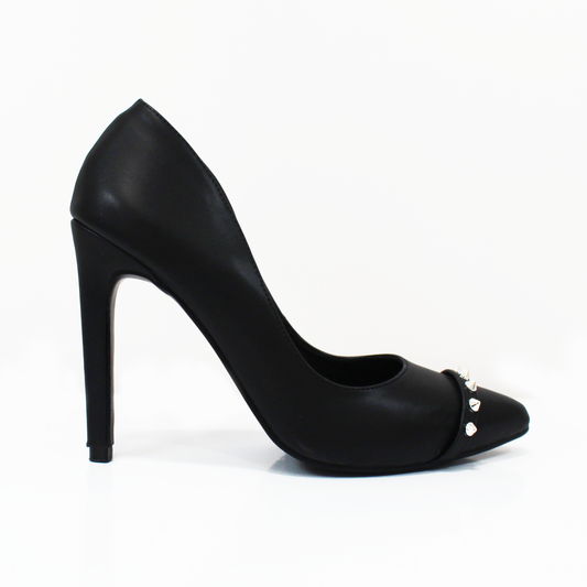 Stiletto Zapatilla Negro Estoperoles de Dama TACZA