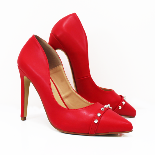 Stiletto Zapatilla Rojo Estoperoles de Dama TACZA